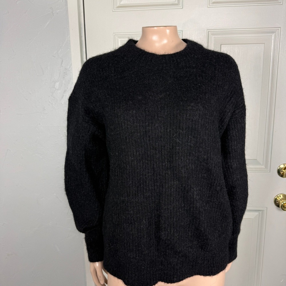 Everlane Women's Sweater M Alpaca Pullover Ribbed Knit Wool Crew neck L/S G4-20